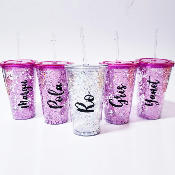 Vasos Glitter Escuadrón de la Novia