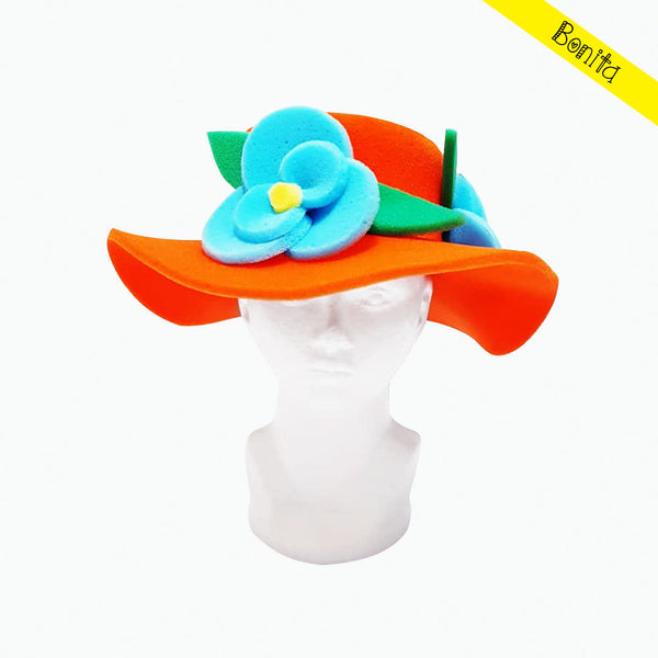 sombrero de hule espuma con flores