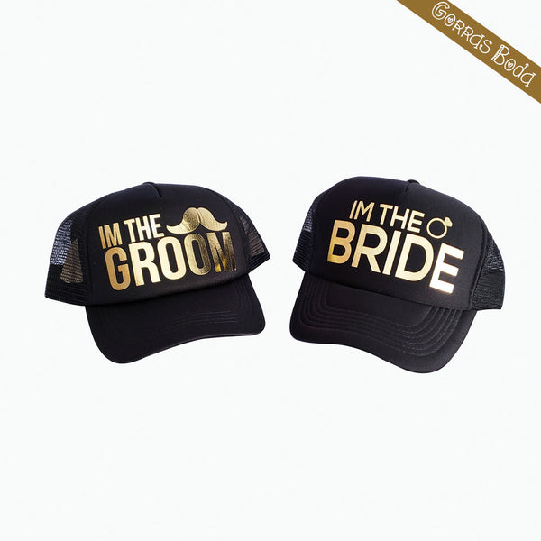 Gorras para novio y novia (boda, despedida de soltero/a)