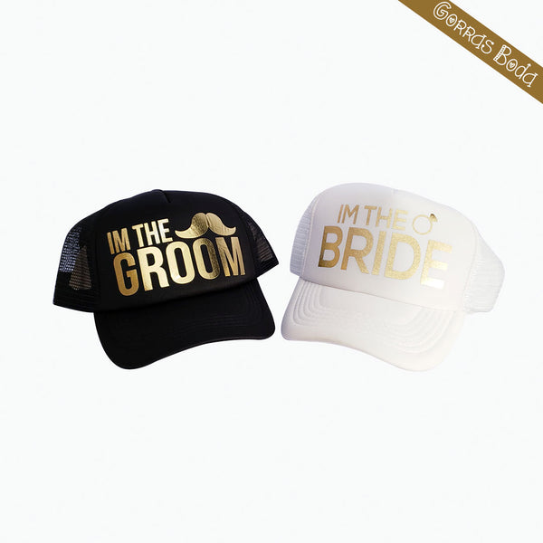 Gorras para novio y novia (boda, despedida de soltero/a)