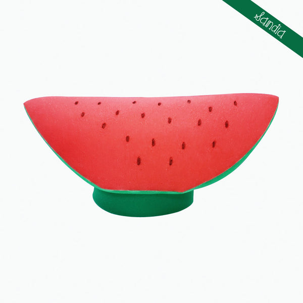 Sombrero de hule de espuma en forma de sandía