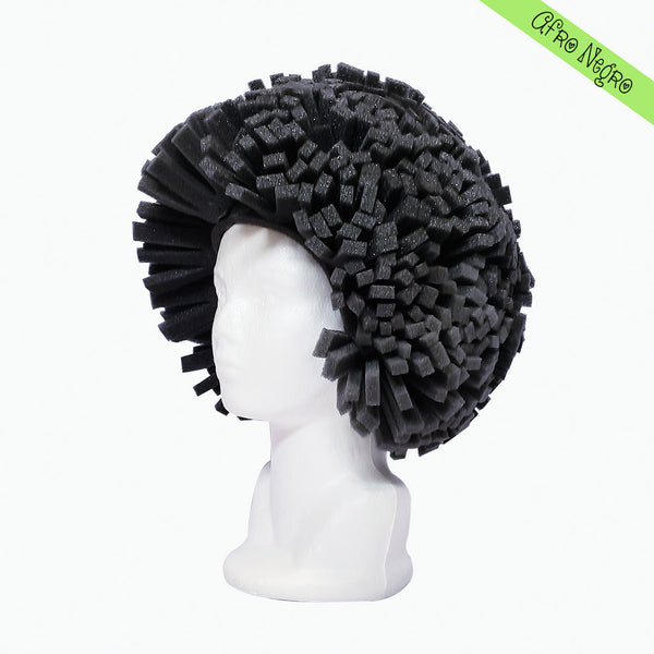sombrero de hule espuma con peinado afro