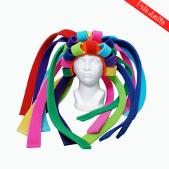 Sombrero de hule espuma con peinado colorido